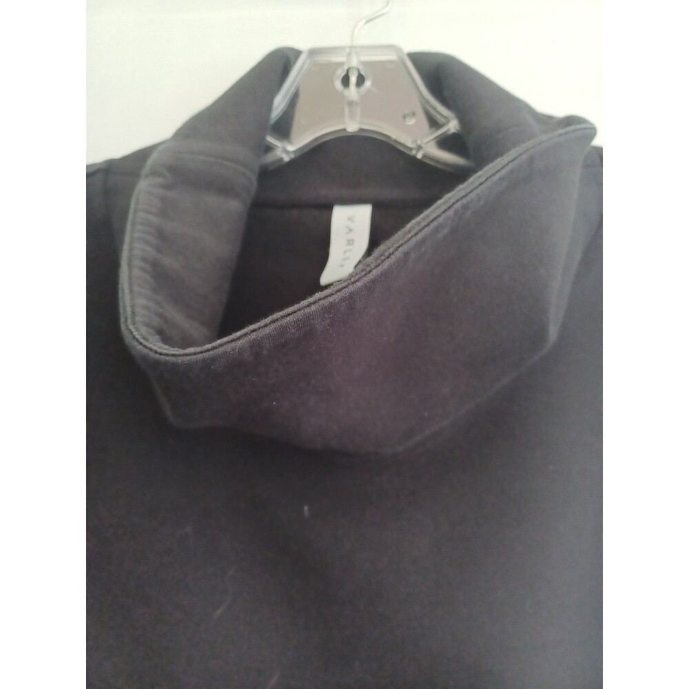 Varley Barton black sweatshirt M drawstring high funnelneck minimalist top - Picture 5 of 9